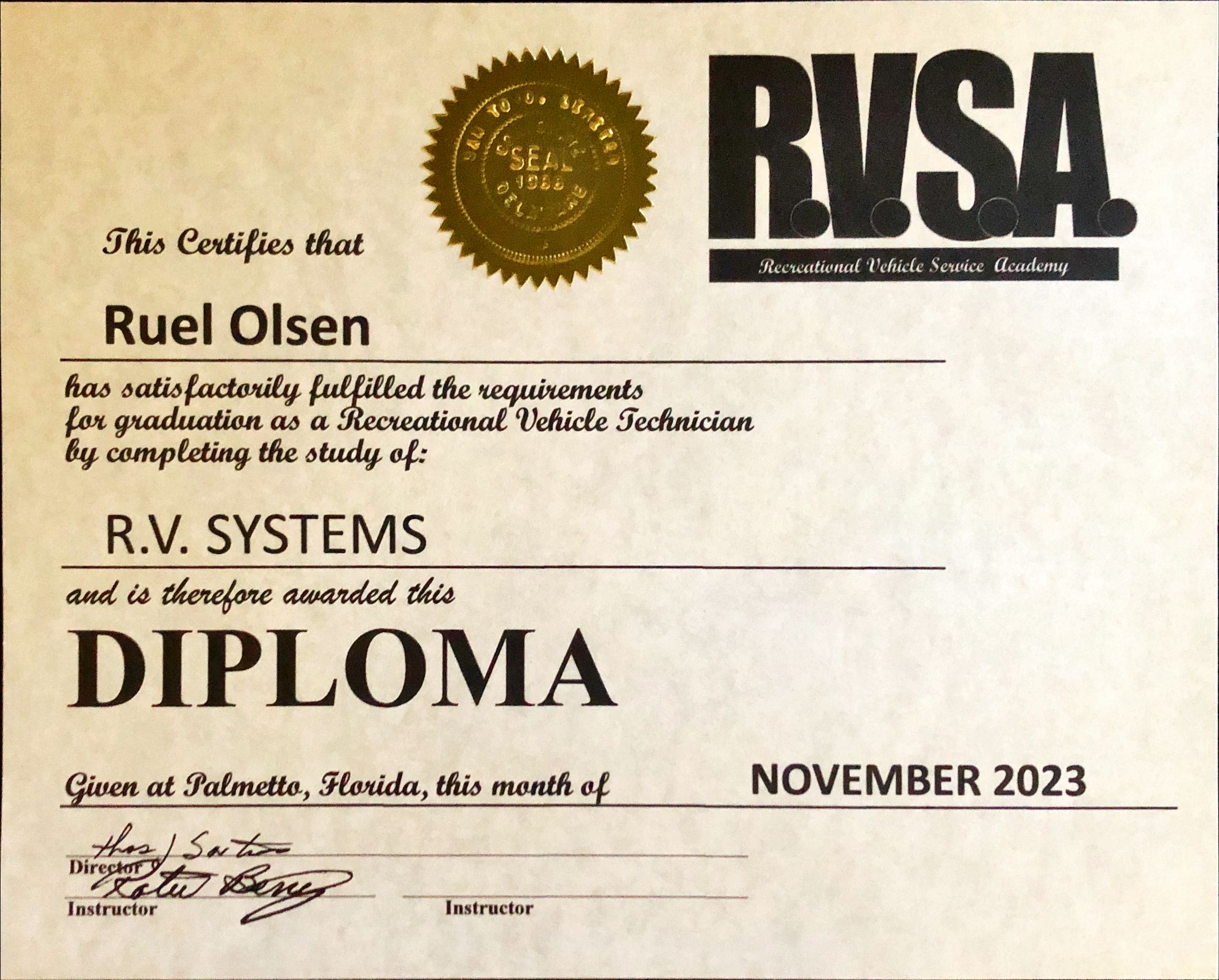 RVSA certified