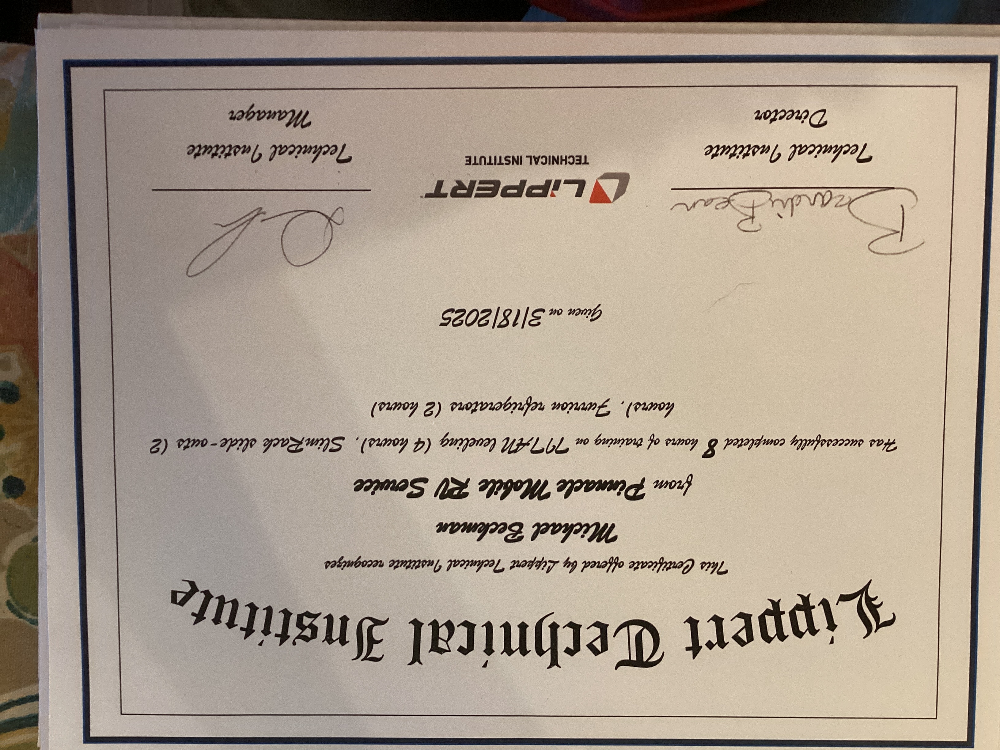 Lippert certified
