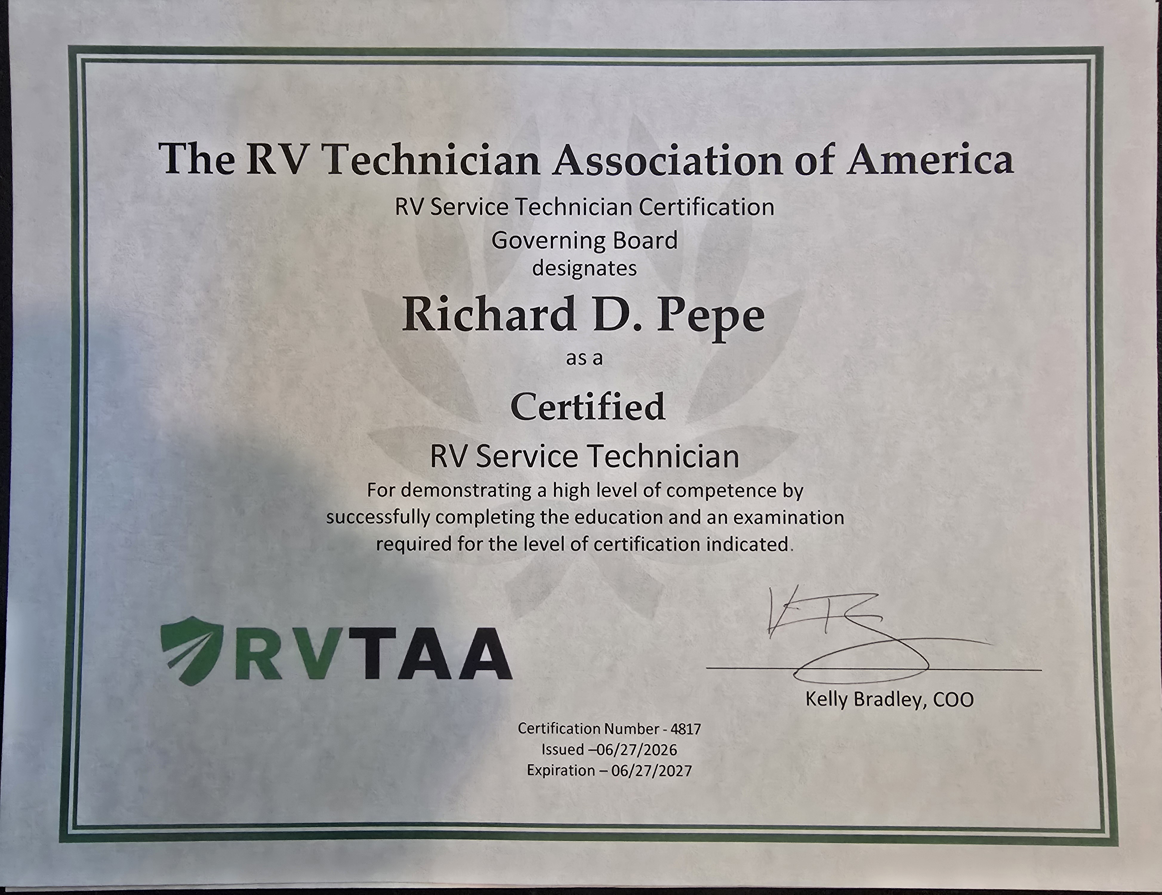 NRVTA certified
