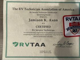 NRVTA / RVTAA certified