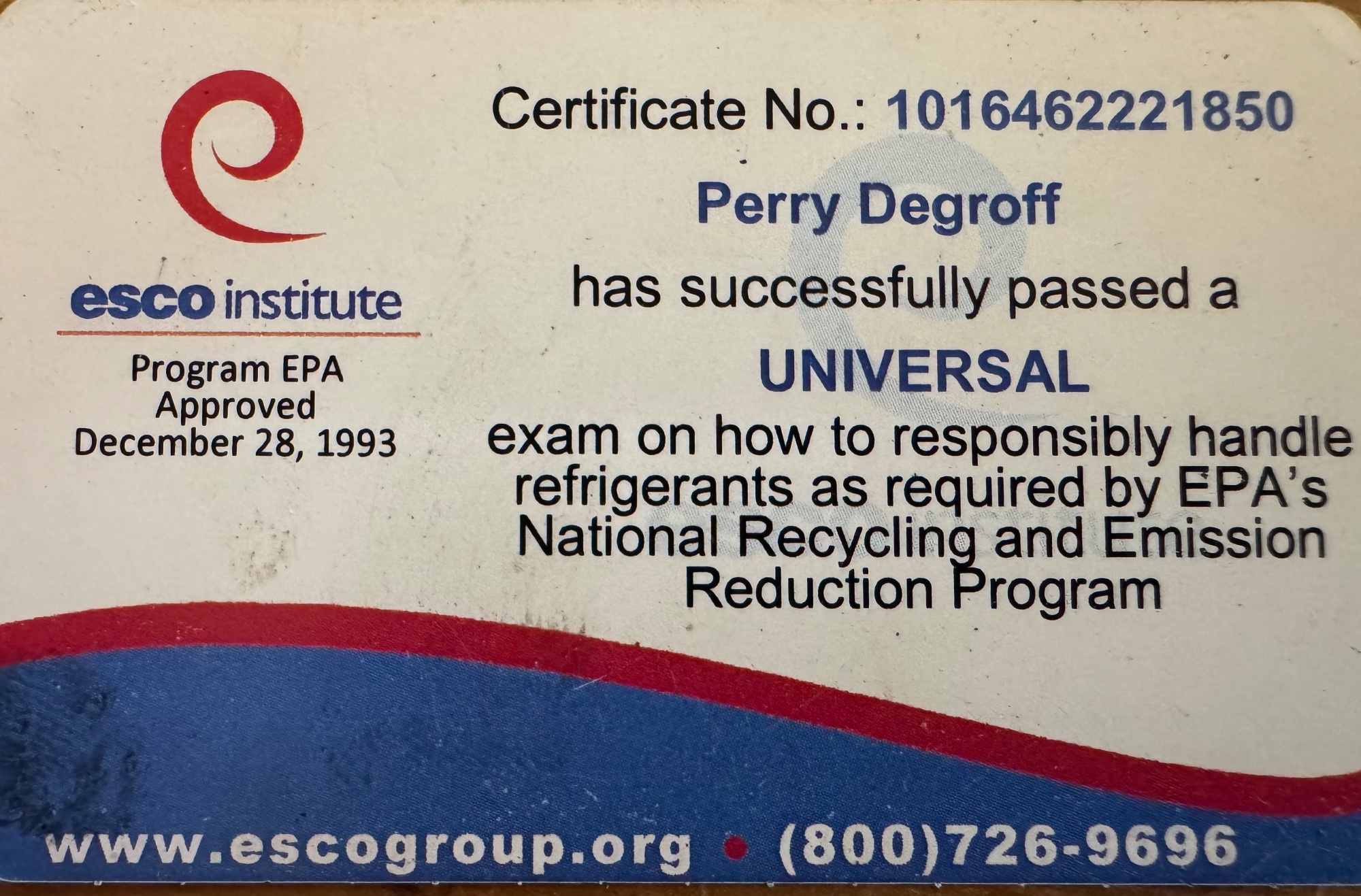 EPA 608 certified