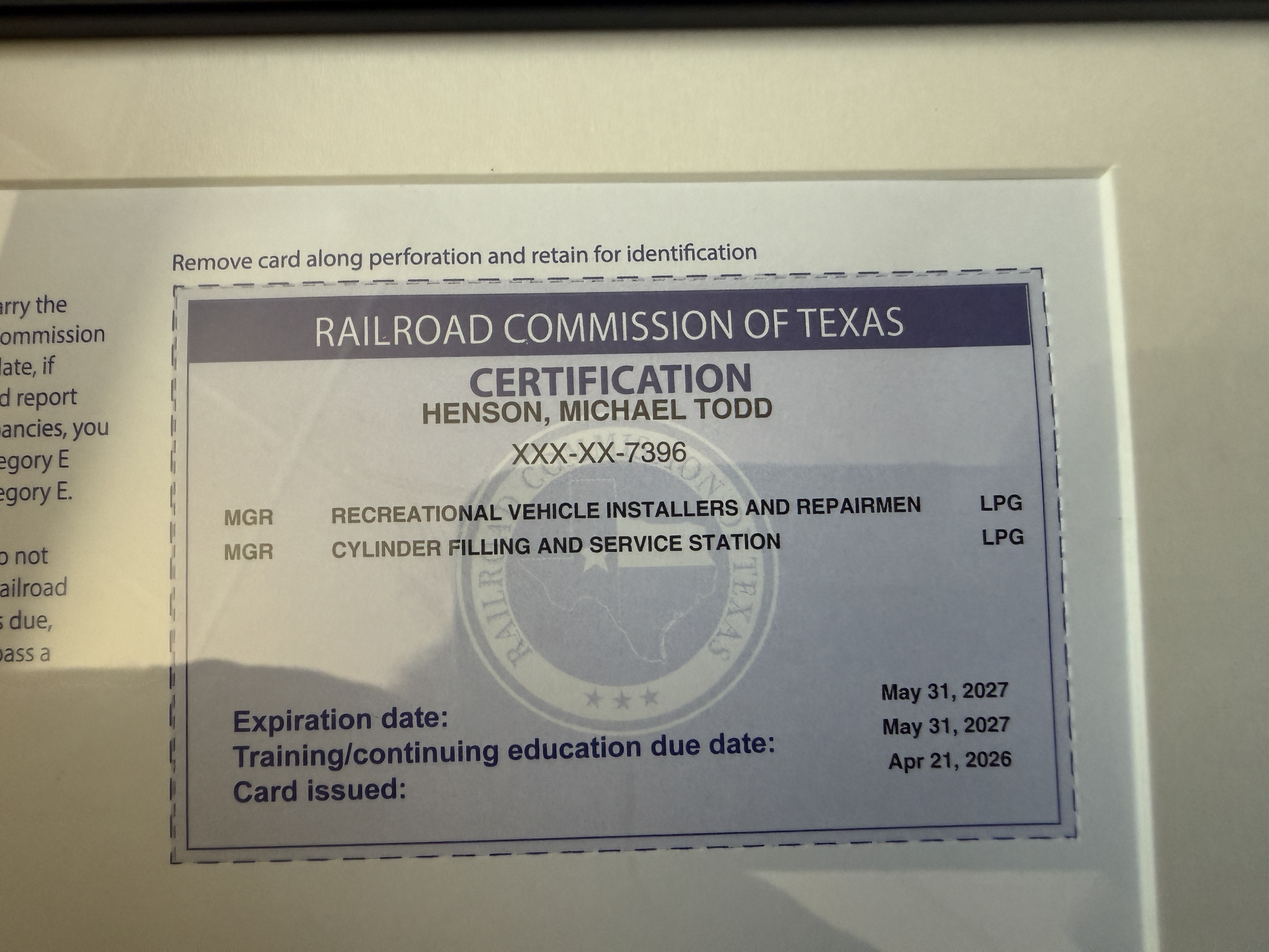 Texas LP License