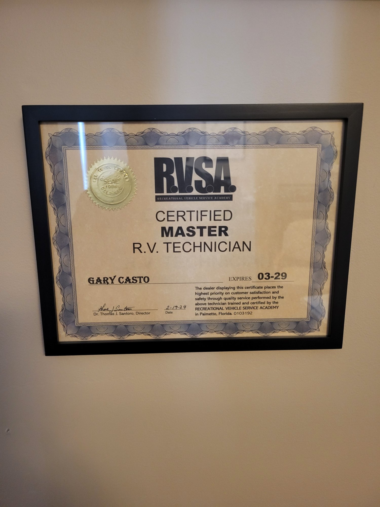 RVSA master certified