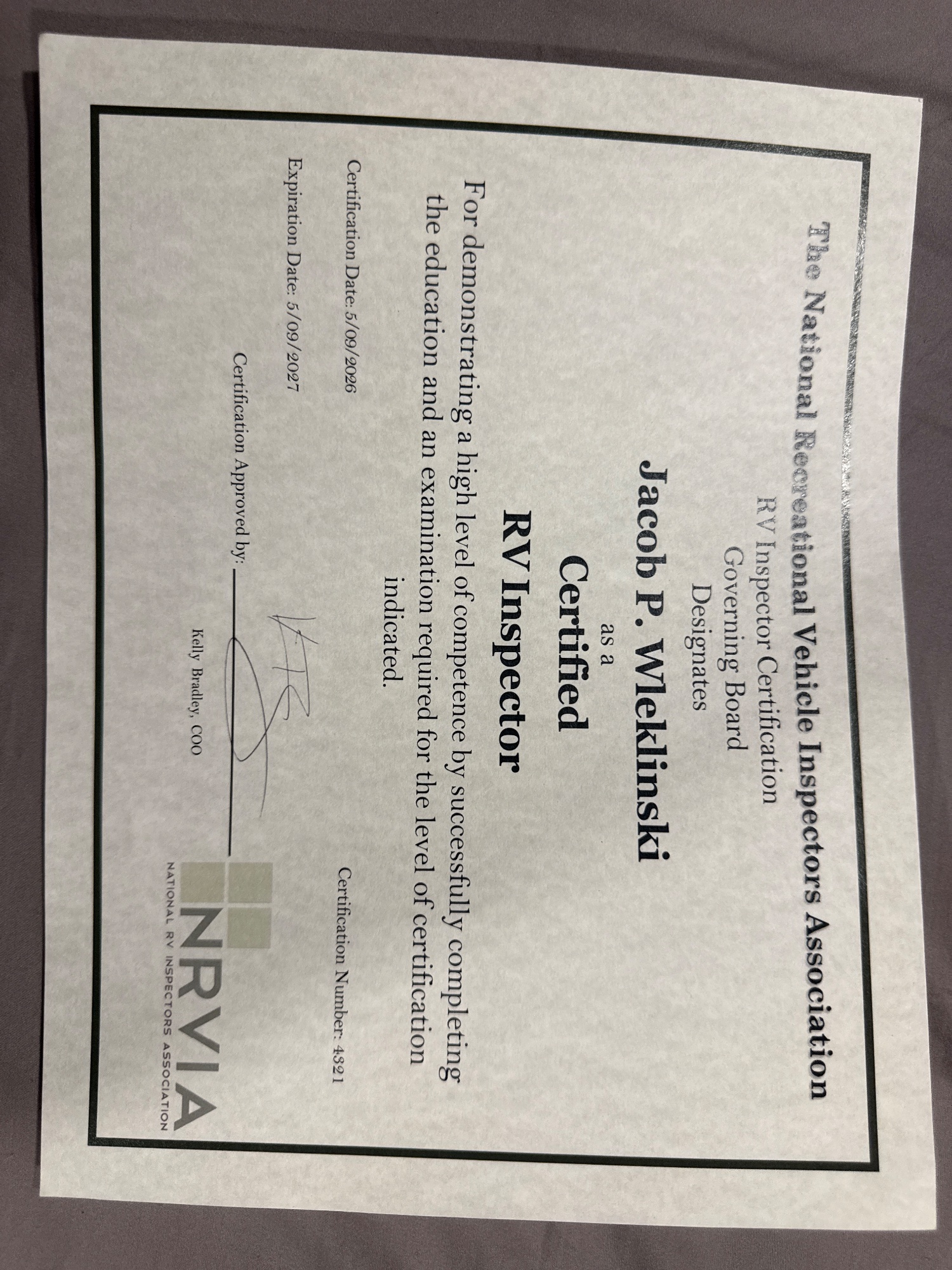 NRVIA certified