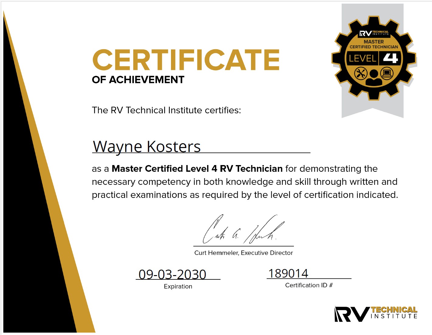 RVTI master certified