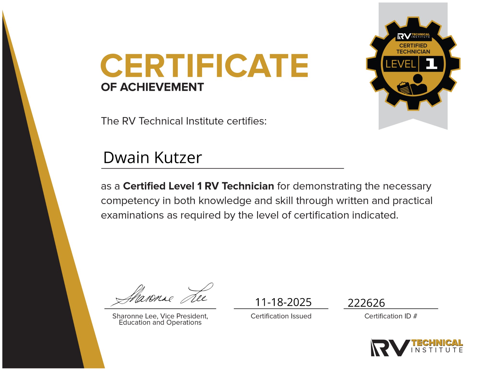 RVTI certified