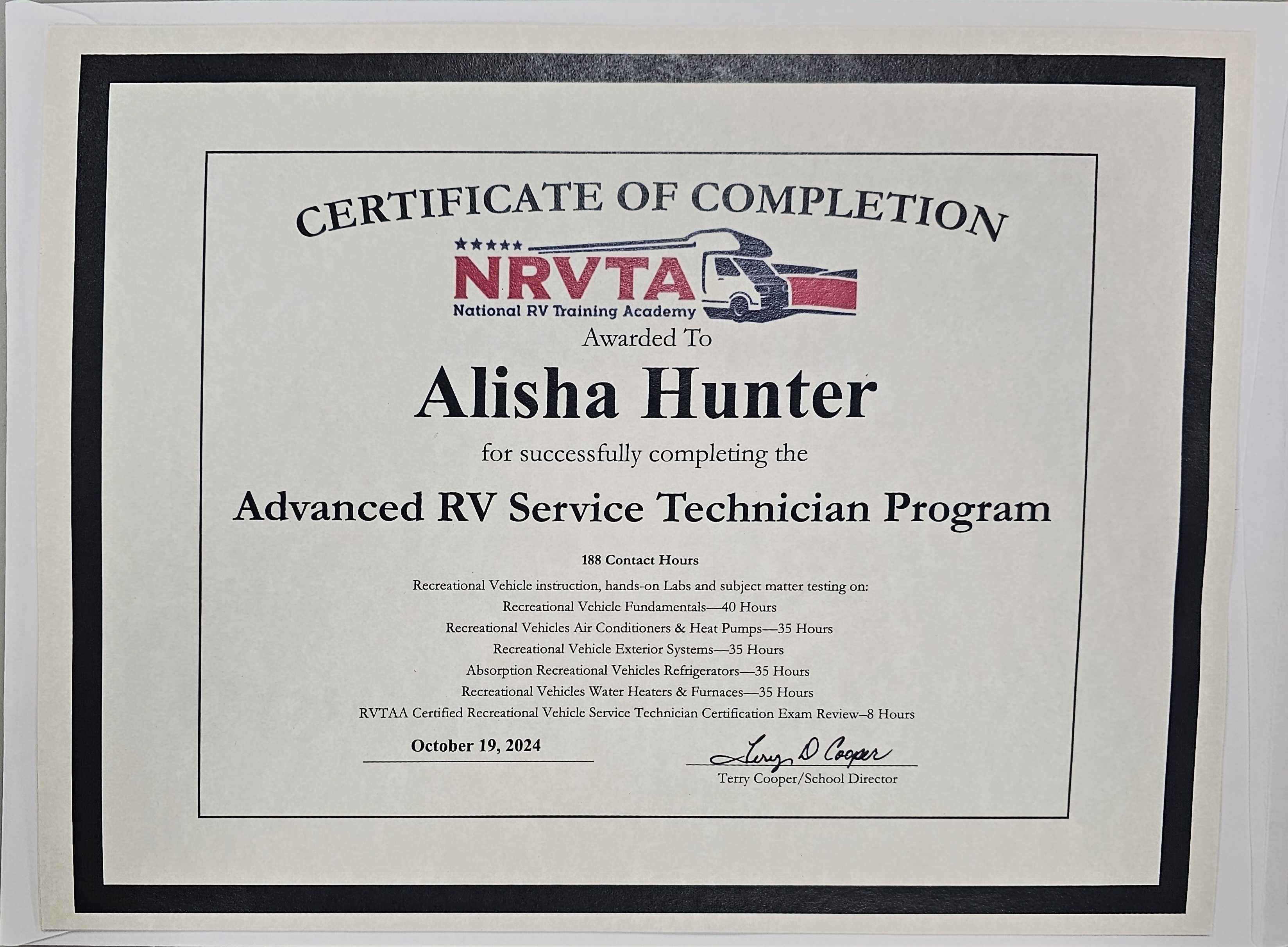 NRVTA certified