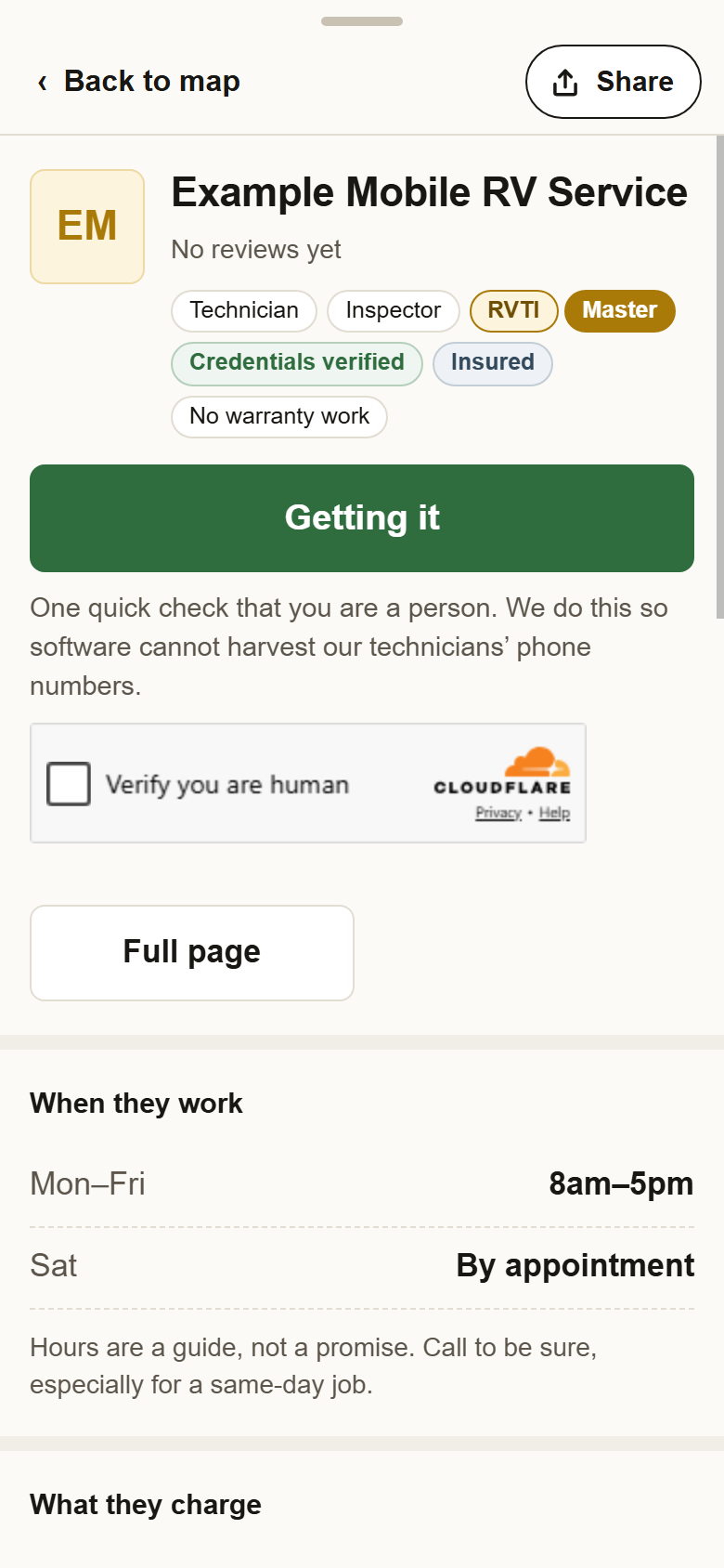 The card after pressing the button: Getting it, a line explaining the check, and a Verify you are human box.