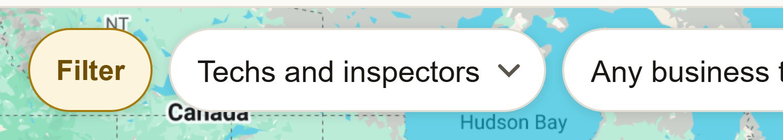 The filter row across the top of the map, beginning with the word Filter followed by dropdown menus.